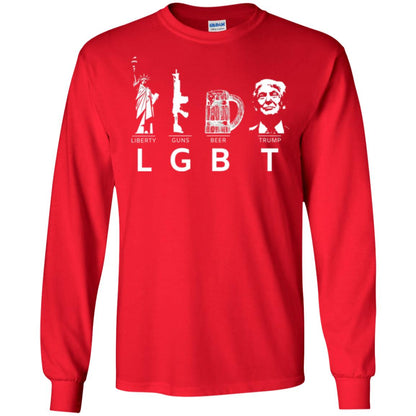 Lgbt T-shirt Liberty Guns Beer Trump Red