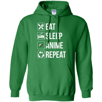 Anime Lovers T-shirt Eat Sleep Anime Repeat Irish Green