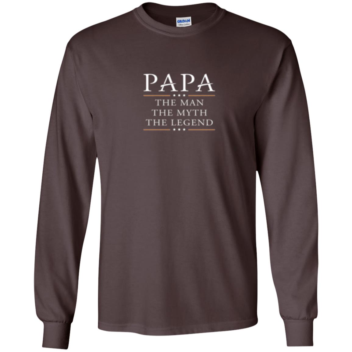 Family T-shirt Papa The Myth The Legend Dark Chocolate