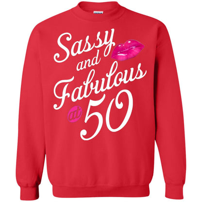 50th Birthday T-shirt Sassy And Fabulous At 50 Red