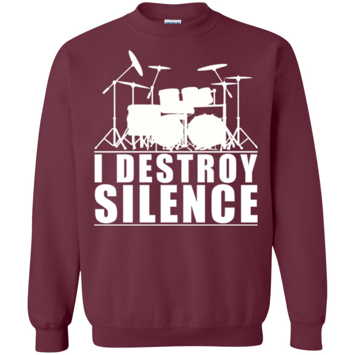 Drums Lover T-shirt I Destroy Silence Maroon