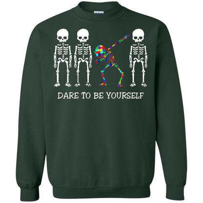Dare To Be Yourself Autism Awareness T-shirt Forest Green