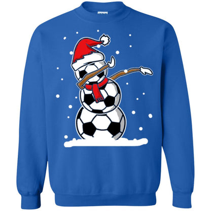 Christmas T-shirt Dabbing Snowman Soccer Royal