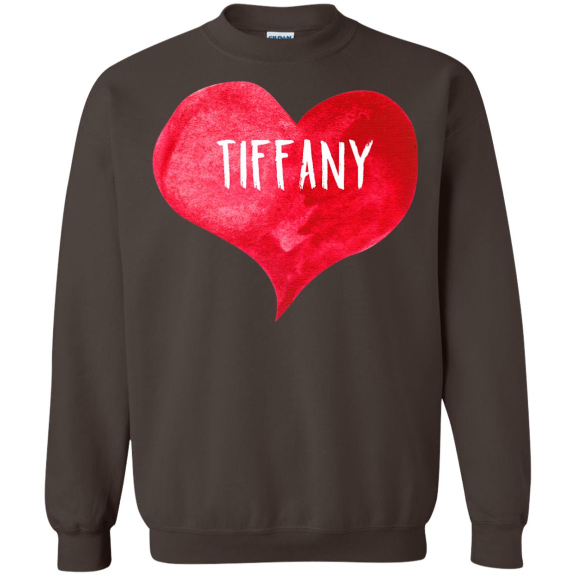 Valentine_s Day T-shirt I Love Tiffany Love Heart T-shirt Dark Chocolate