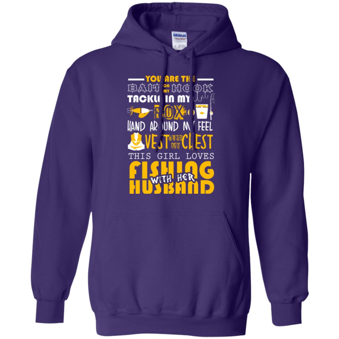 Fishing Lover T-shirt This Girl Loves Fishing With Her Husband Purple