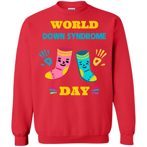 World Down Syndrome Day Hands And Stocks ShirtG180 Gildan Crewneck Pullover Sweatshirt 8 oz.