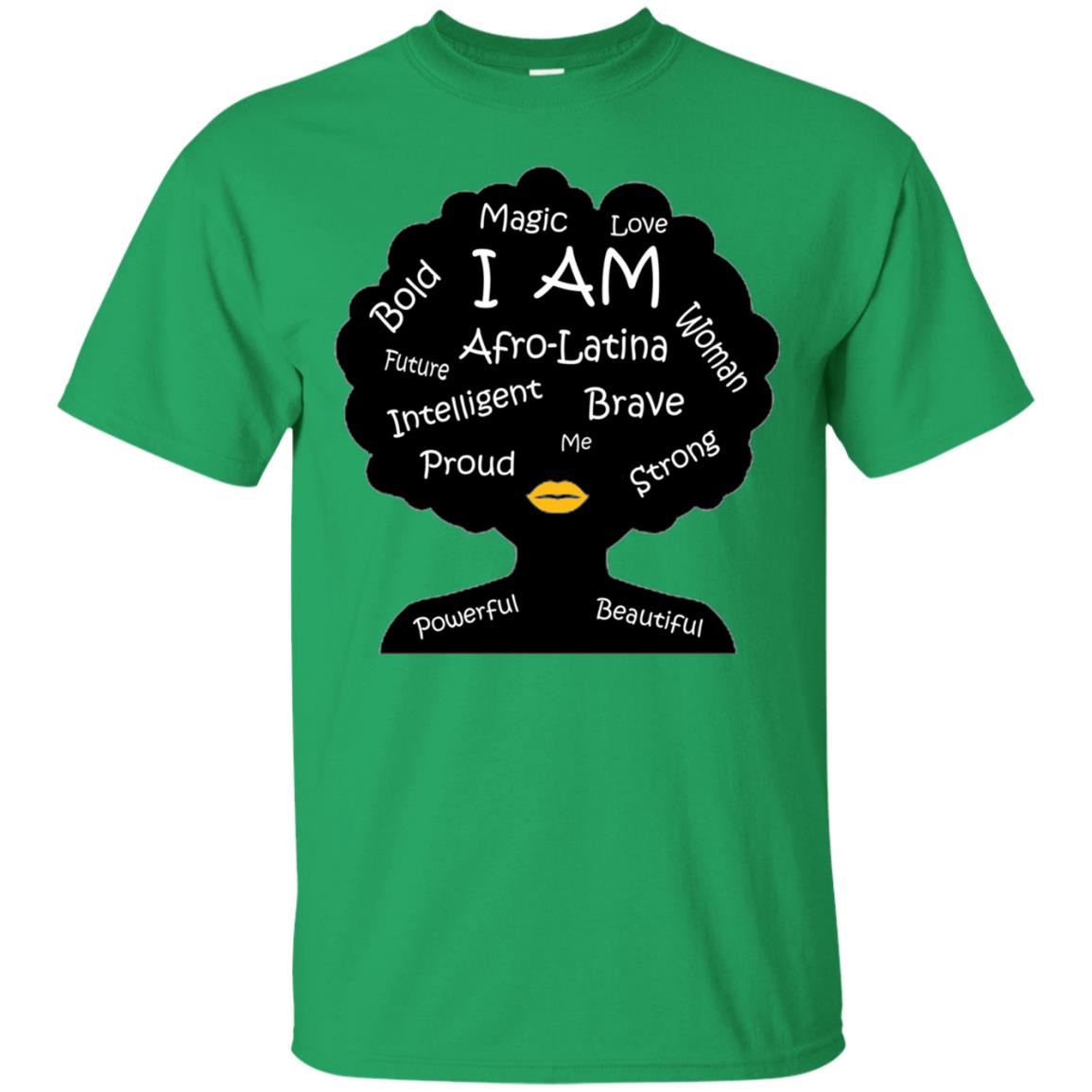 Unisex Bold Afro Latina Proud Black Spanish Culture T-shirt Irish Green