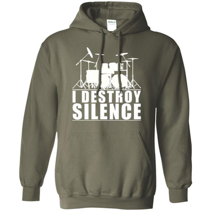 Drummer T-shirt I Destroy Silence Military Green