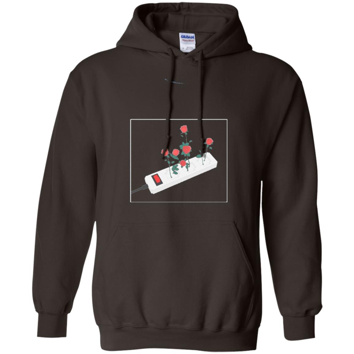 Flower Power Cute Art Aesthetic Vaporwave Digital Rose T-shirt Dark Chocolate