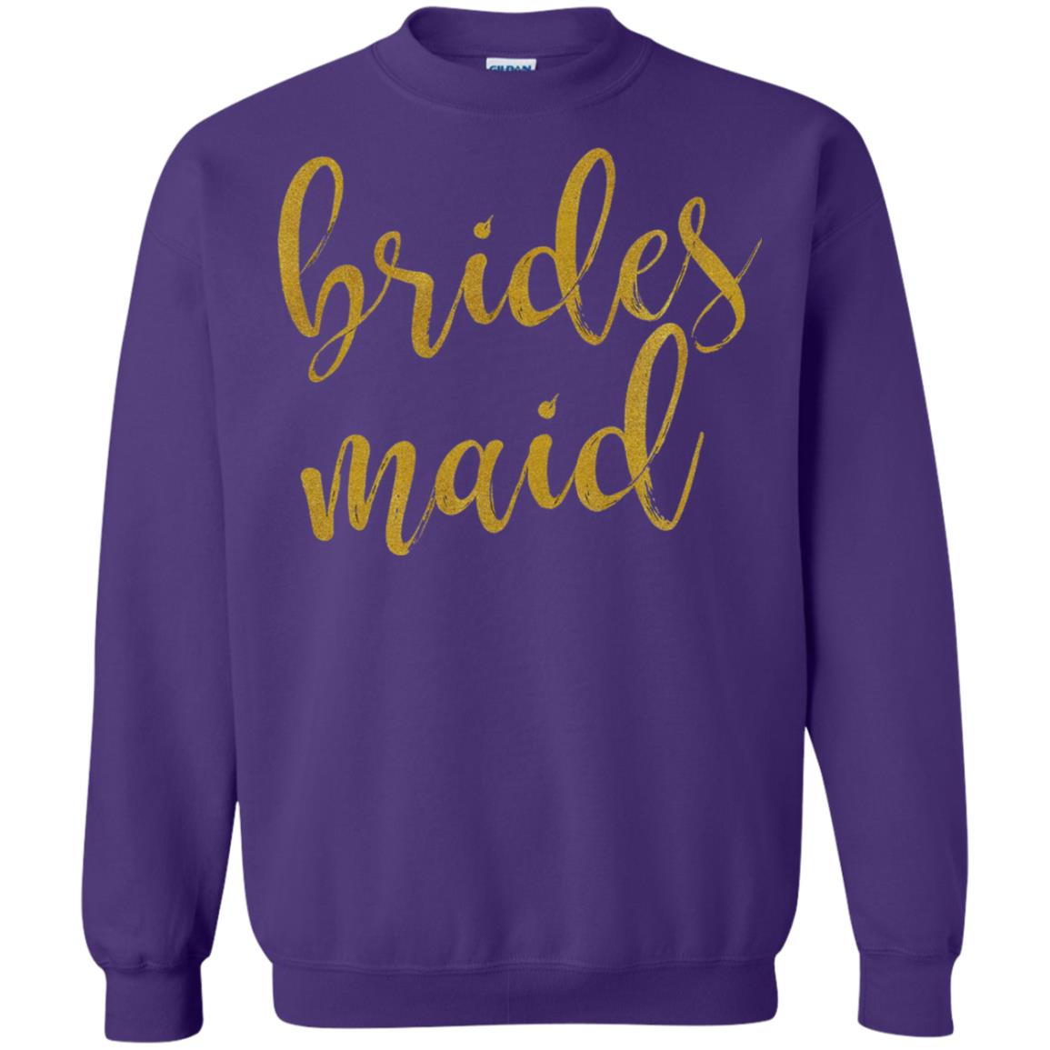 Bridesmaid Gold Glitter Bridal Shower T-shirt Purple