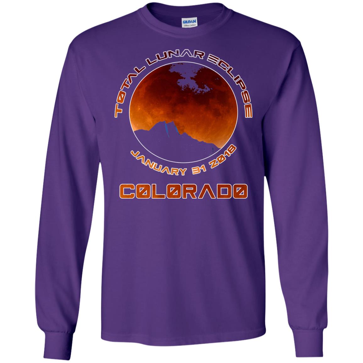 Colorado Lunar Eclipse 2018 T-shirt January 31 Purple