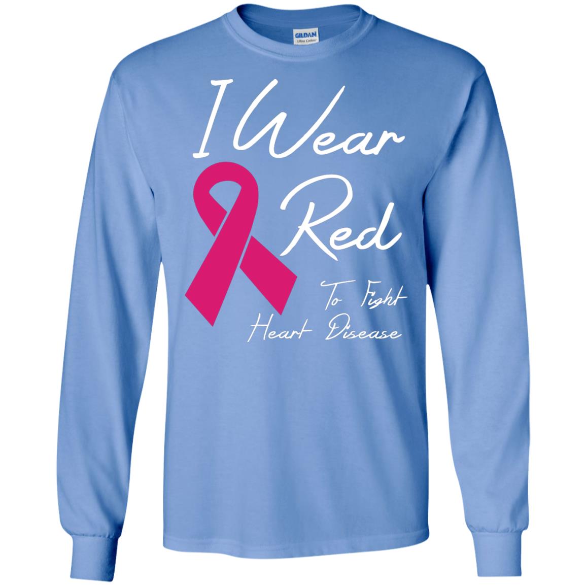 I Wear Red To Fight Heart Disease T-shirt Carolina Blue