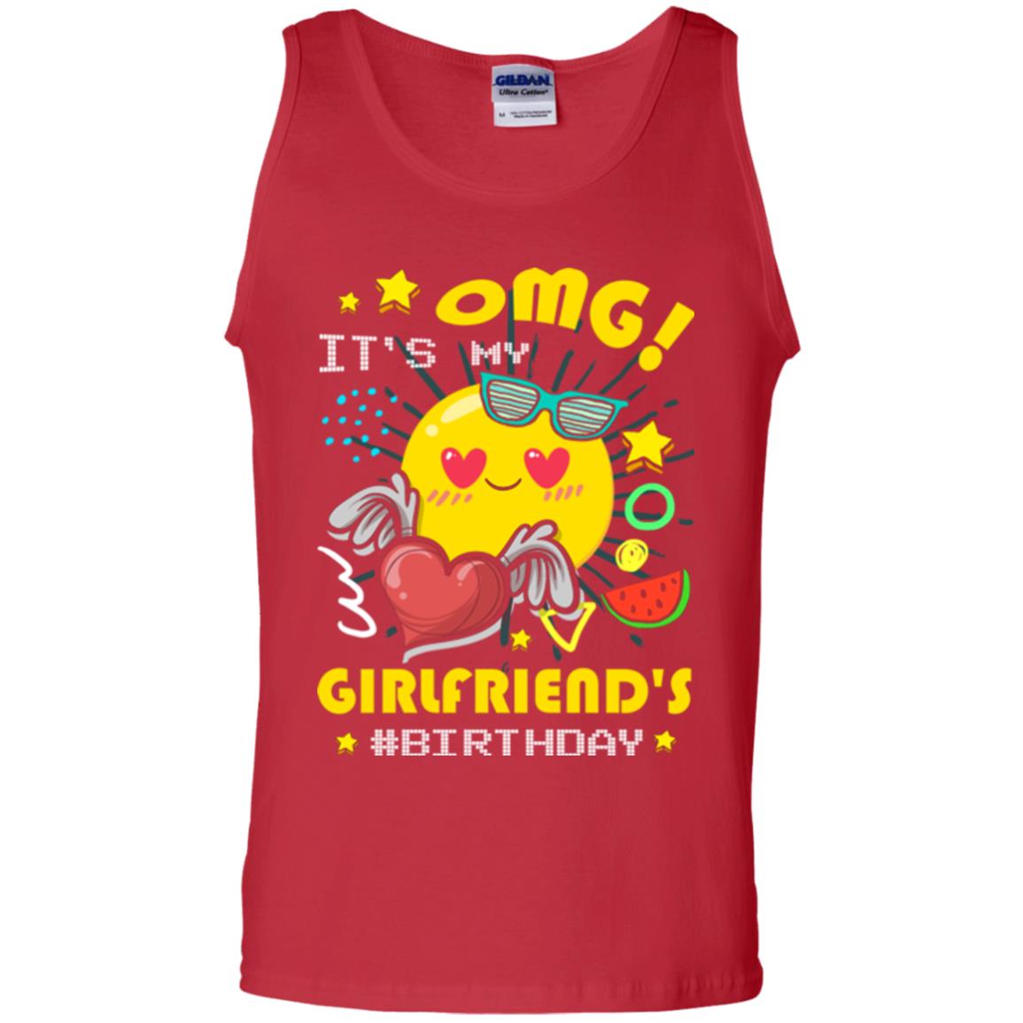 Boyfriend T-shirt Omg It's My Girlfriend's #birthday Red