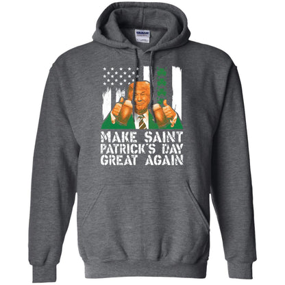 Make St Patrick_s Day Great Again Funny Trump T-shirt Dark Heather