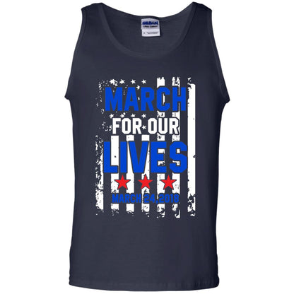 March For Our Lives With American Flag Gun Control T-shirt Navy