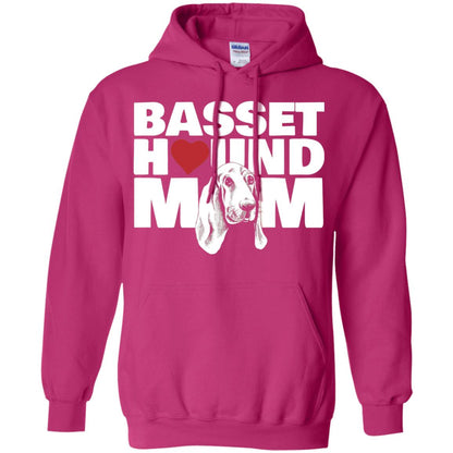 Basset Hound Mom Heart T-shirt Heliconia