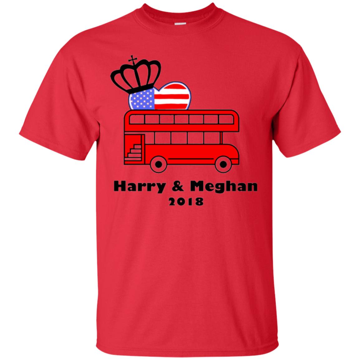 Harry And Meghan 2018 Royal Wedding Bus T-shirt Red