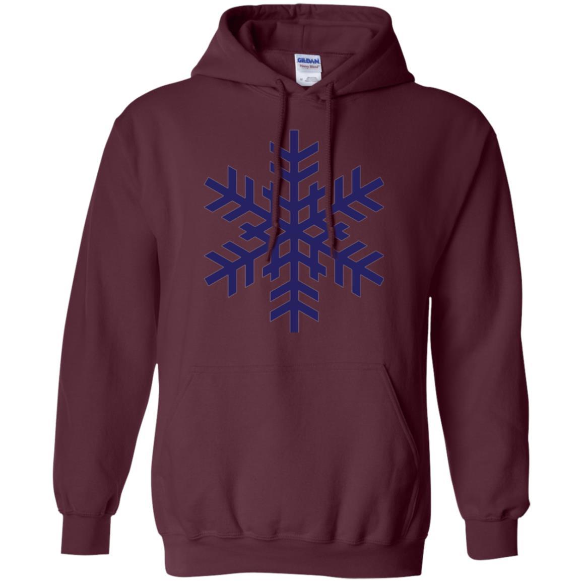 Christmas T-shirt Navy Blue Snowflake T-shirt Maroon