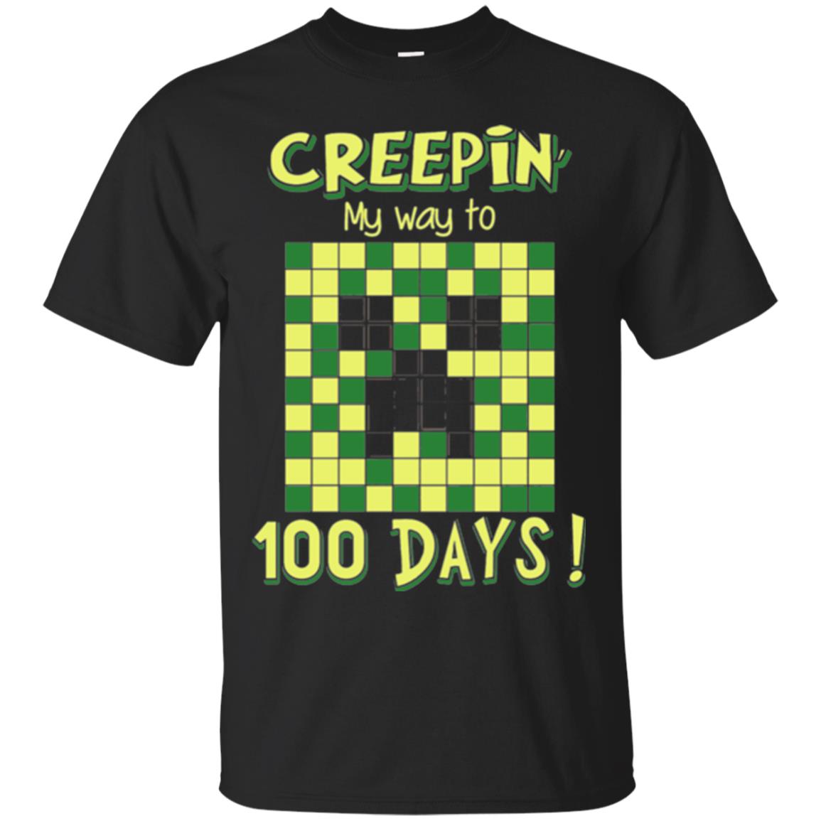 Teacher T-shirt Creepin My Way To 100 Days Black