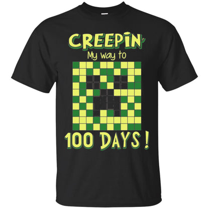 Teacher T-shirt Creepin My Way To 100 Days Black