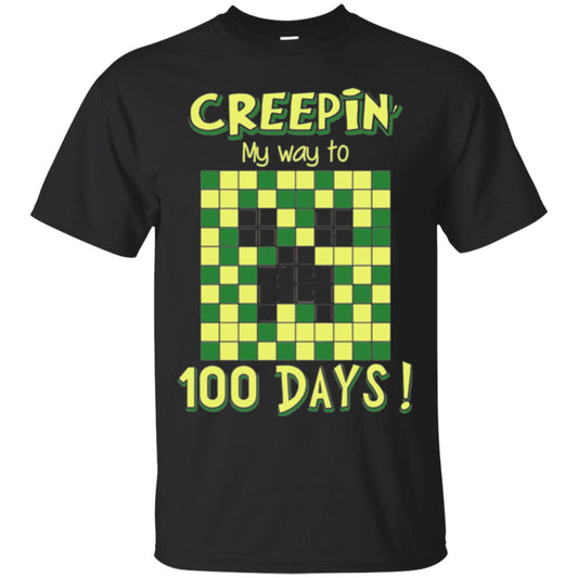 Teacher T-shirt Creepin My Way To 100 Days Black