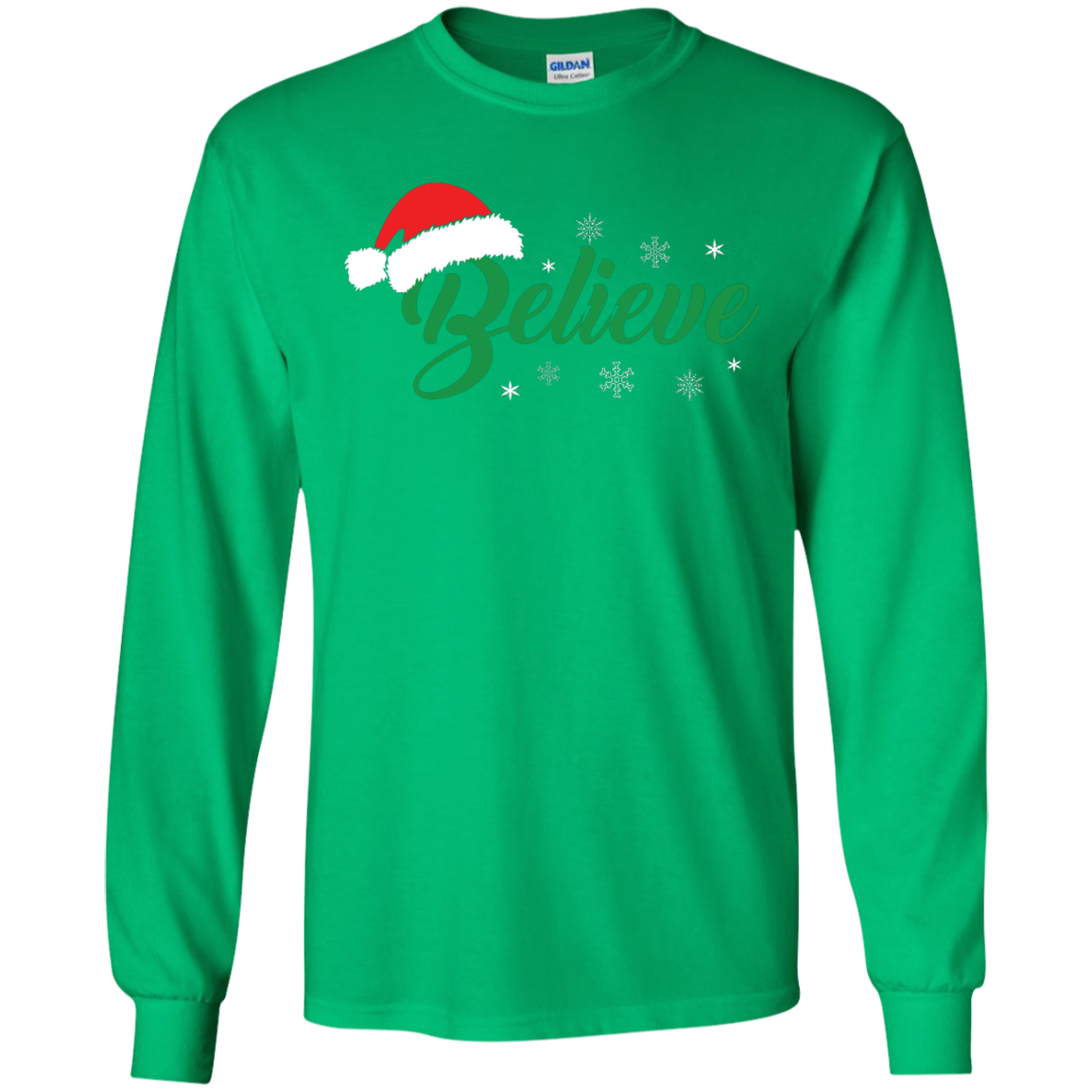 Christmas T-Shirt Believe In Santa Irish Green
