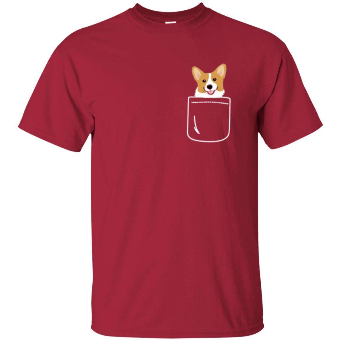 Puppy Dog Lover T-shirt Corgi In Your Front Pocket Cardinal