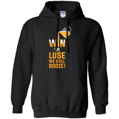 Beer Lover T-shirt Win Or Lose We Still Booze Black