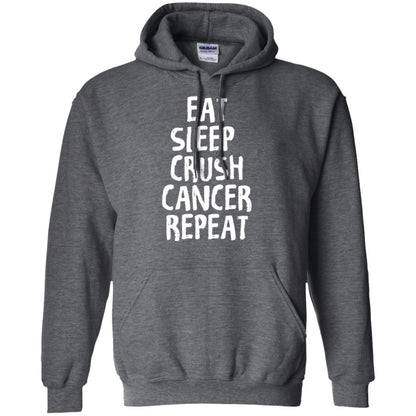 Eat Sleep Crush Cancer Repeat Fight Strength T-shirt Dark Heather