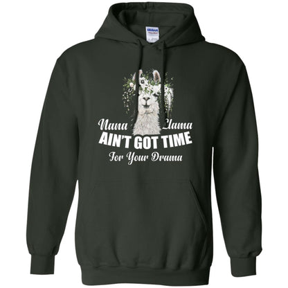 Llama Lover T-shirt Nana Llama Ain’t Got Time For Your Drama Forest Green