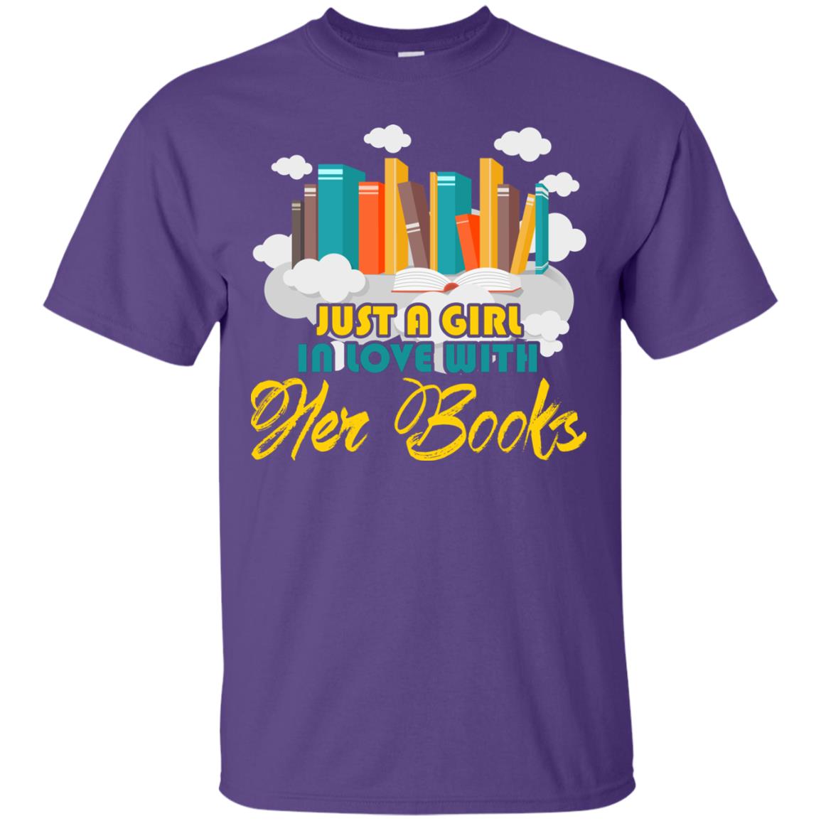 Just A Girl In Love With Her Books Bookworm Gift Shirt For Girls Purple