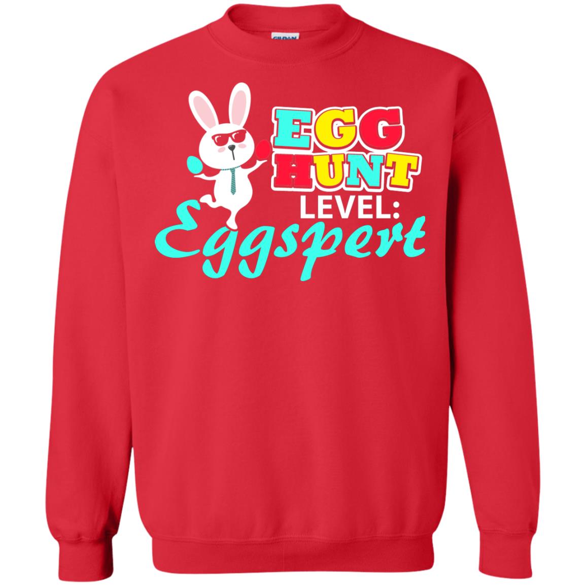 Egg Hunt Level Eggspert Easter Holiday T-shirt Red