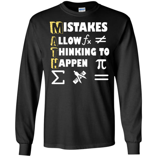 Math Lover T-shirt Mistakes Allow Thinking To Happen Black