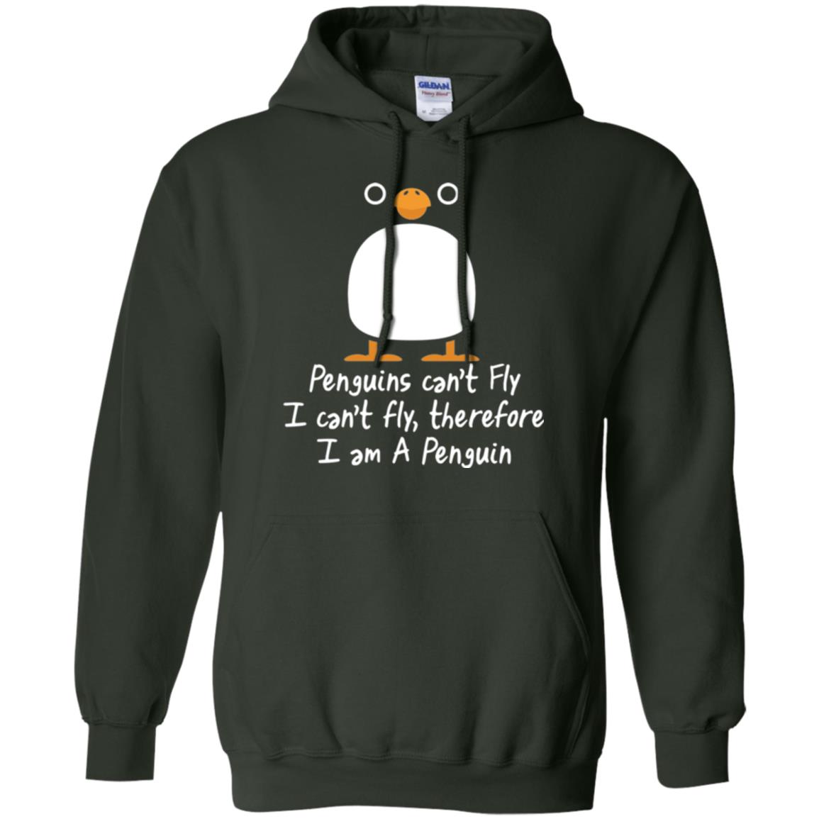 Penguin T-shirt I Can_t Fly Forest Green