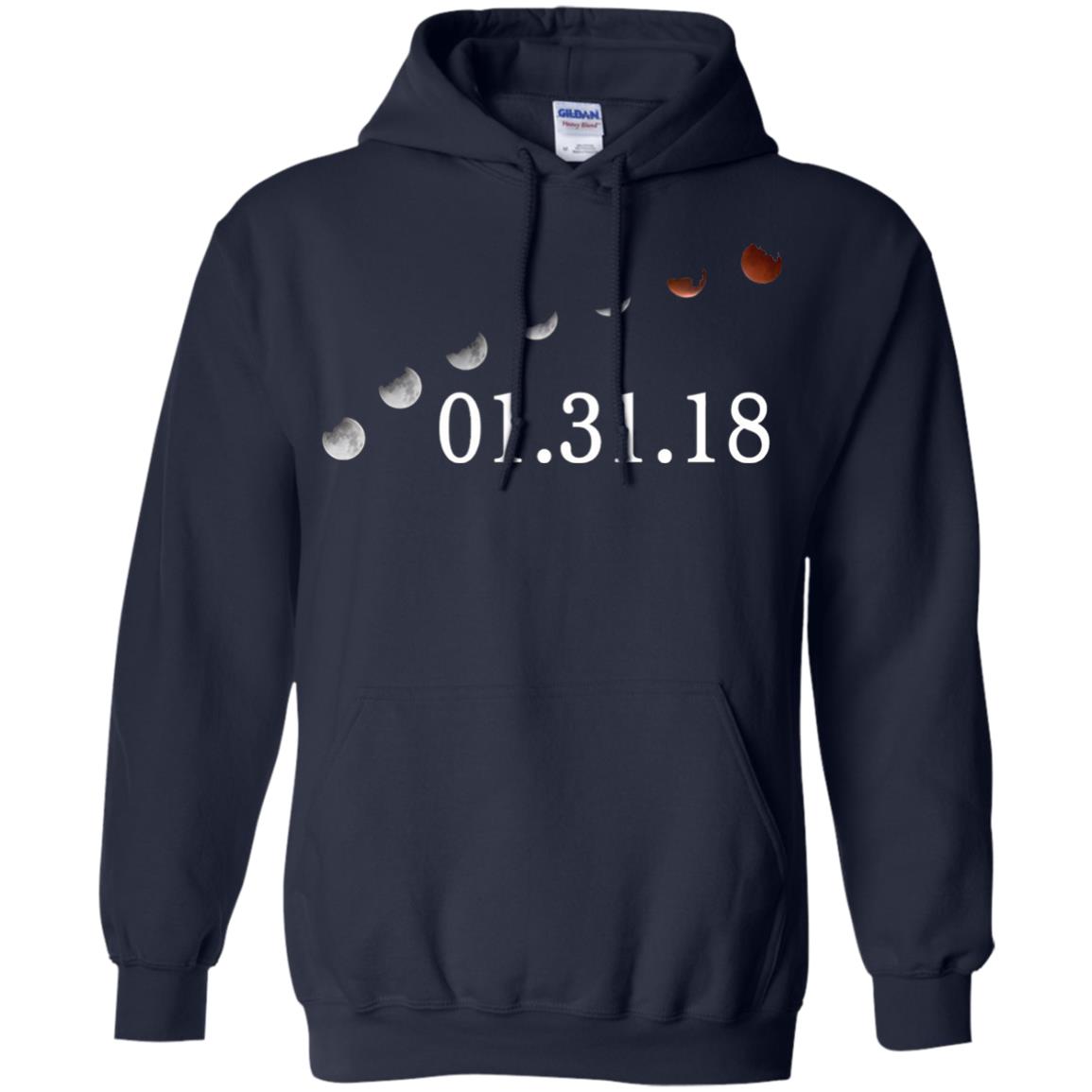Usa Total Lunar Eclipse On January 31, 2018 T-shirt Navy