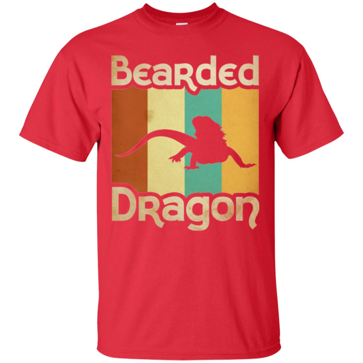 Vintage Retro Bearded Dragon T-shirt Red