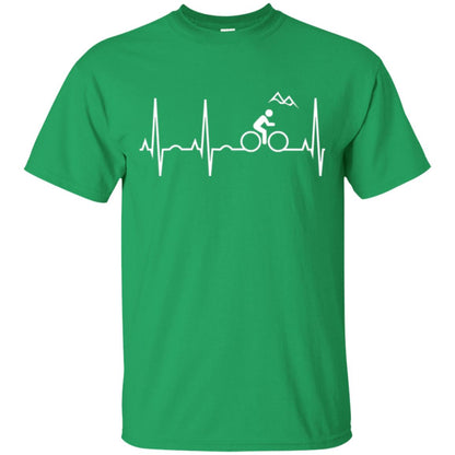 Mountain Bike Heartbeat Mountain Biking T-shirt Irish Green