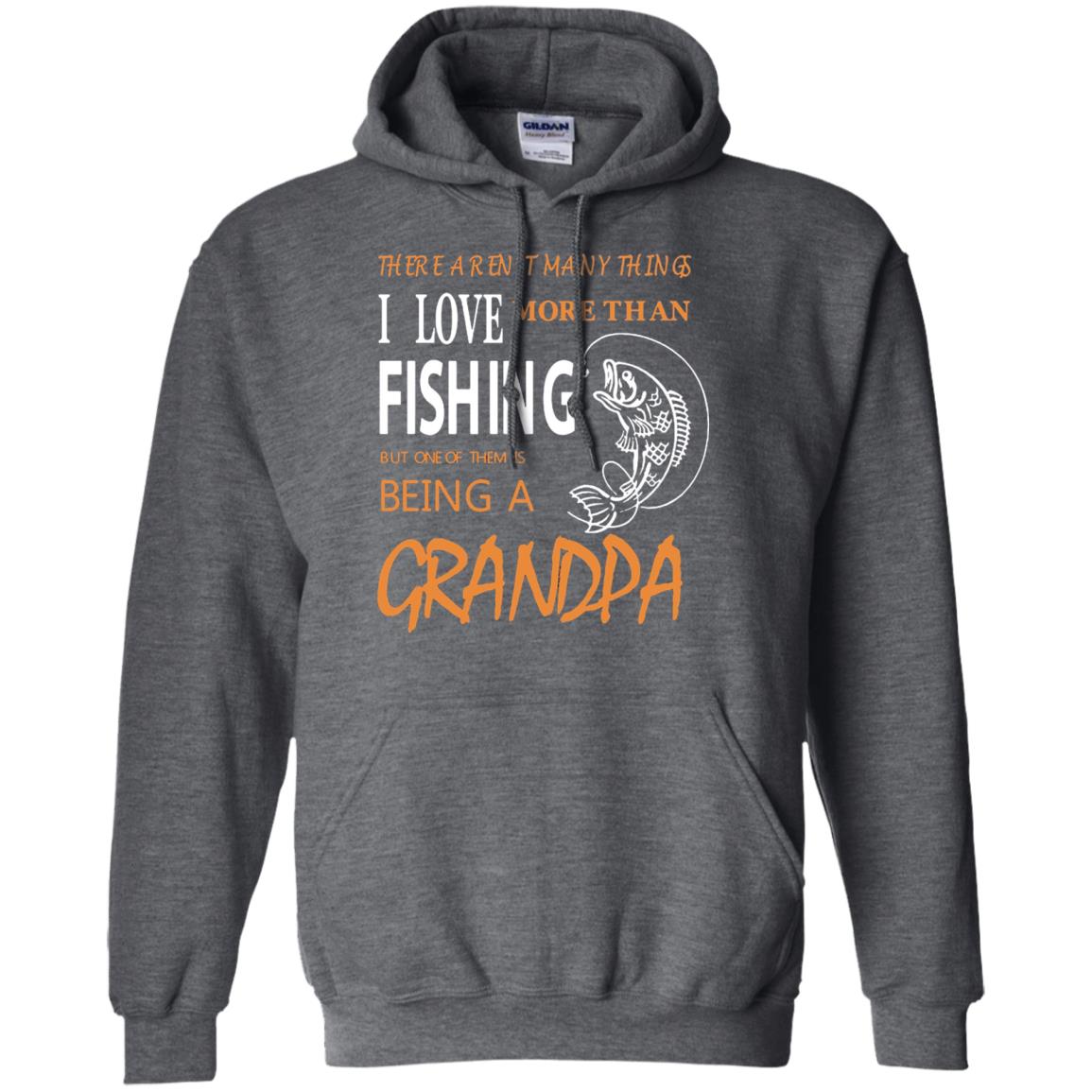 Fishing Buddy Fishing Grandpa T-shirt Love More Than Fishing Dark Heather