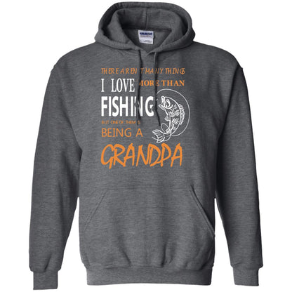 Fishing Buddy Fishing Grandpa T-shirt Love More Than Fishing Dark Heather