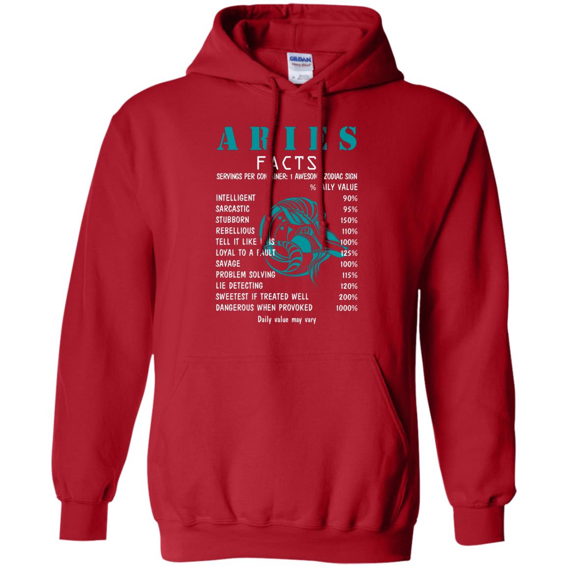 Aries Facts 1 Awesome Zodiac Sign Gift Shirt For Aries Horoscope Red