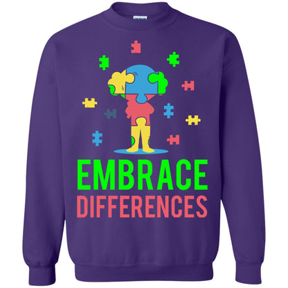 Autism Awareness T-shirt Embrace Differences Purple