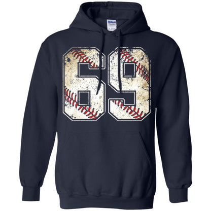 Baseball Player T-shirt Jersey Number 69 Retro Vintage Navy
