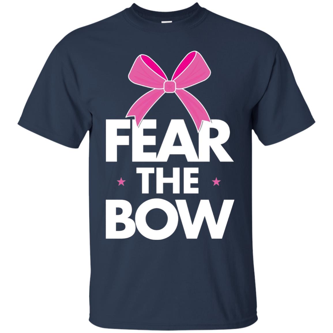 Fear The Bow Big Pink Bow Cheerleader Apparel Shirt Navy