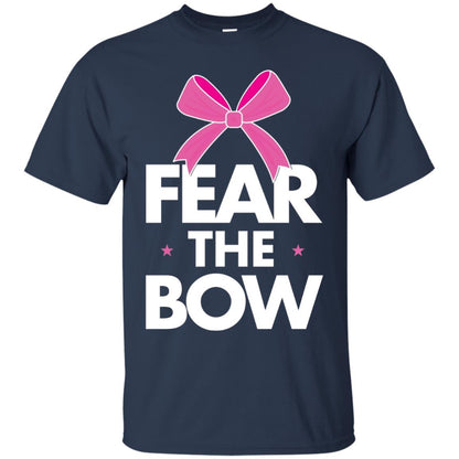 Fear The Bow Big Pink Bow Cheerleader Apparel Shirt Navy