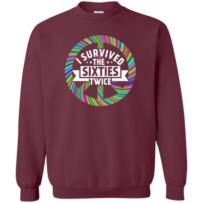 I Survived The Sixties Twice Peace Symbol Birthday Gift Shirt Maroon