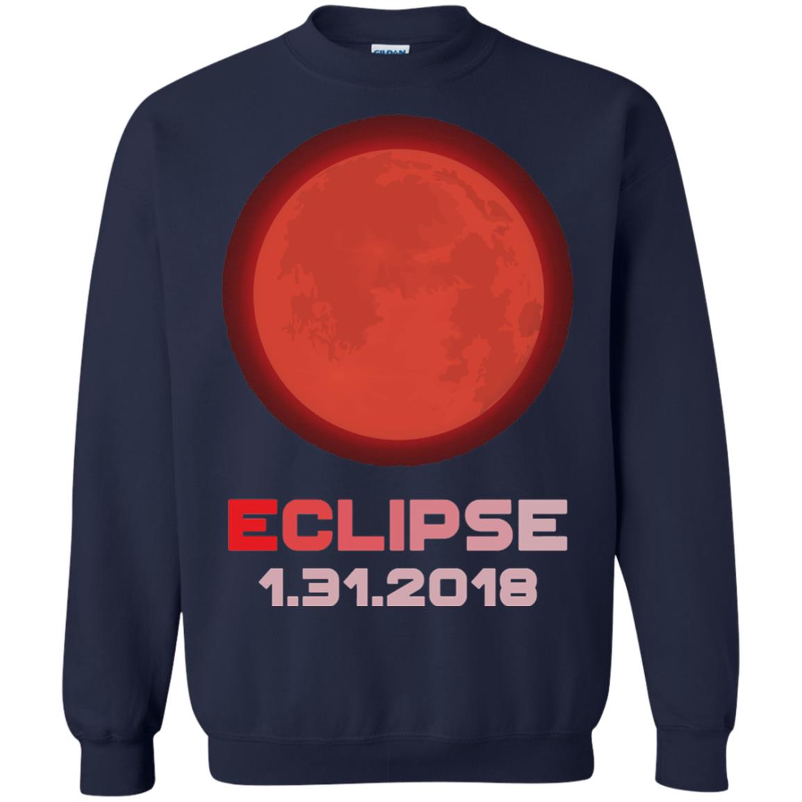 Eclipse January 31st 2018 Total Lunar Eclipse T-shirt Navy