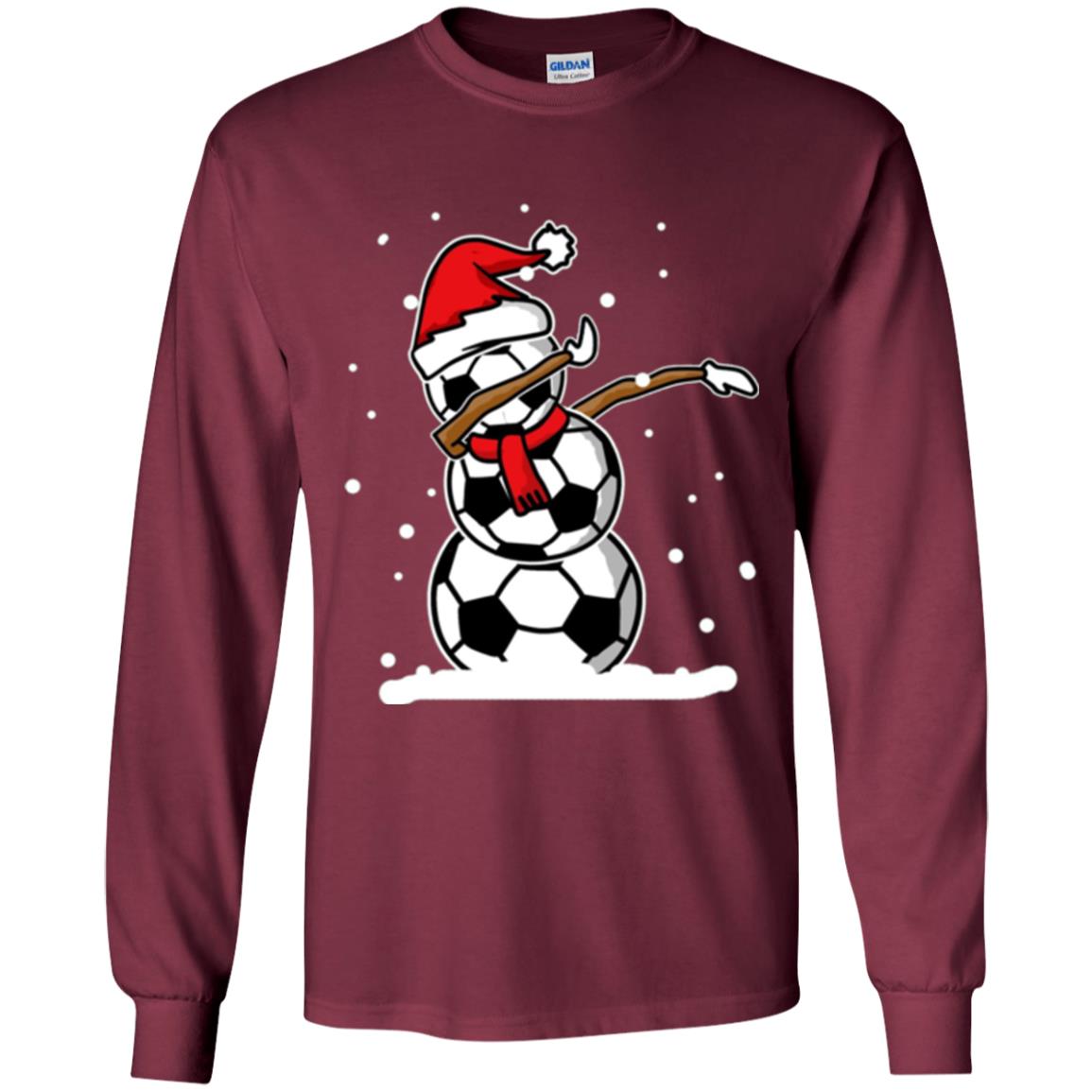 Christmas T-shirt Dabbing Snowman Ball Maroon