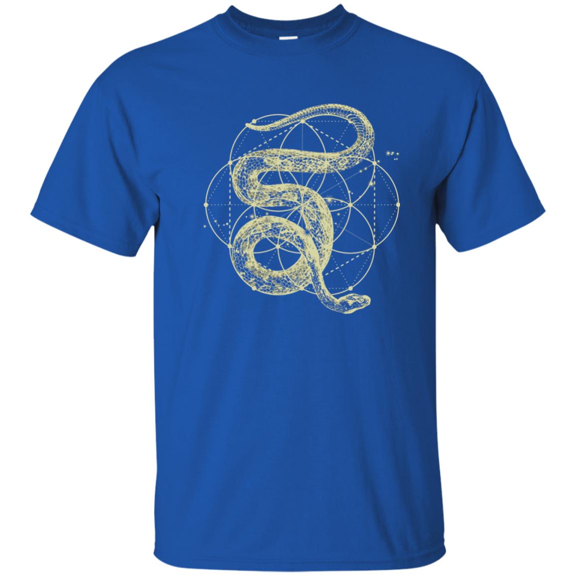 Sacred Geometry Seed Of Life Snake T-shirt Royal