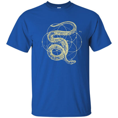 Sacred Geometry Seed Of Life Snake T-shirt Royal