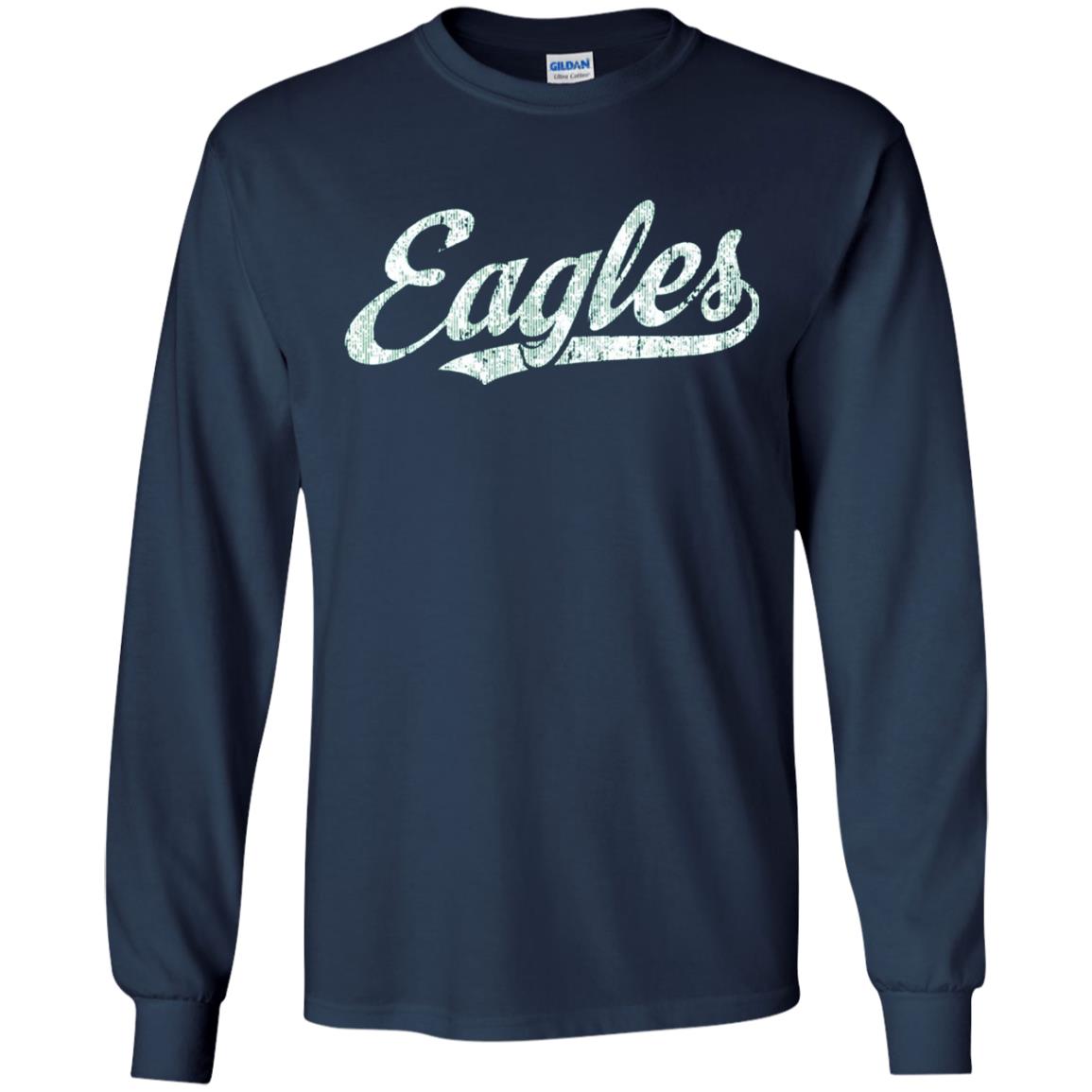 Eagles Mascot T-shirt Vintage Sports Name Navy